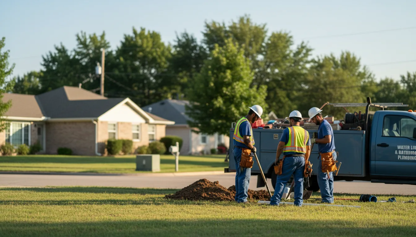 Residential water line and bathroom plumbing service in Grayridge, MO
